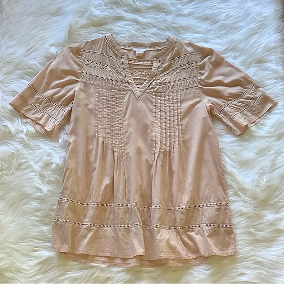 Shabby Chic Blush Tunic with Crochet Detail - Picture 1 of 8